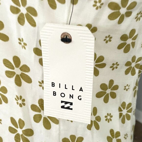 Billabong Daisy Craze NWT Green Floral Mini Dress - Picture 7 of 8